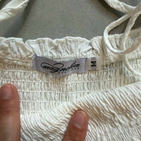 Magnolia Boutique - White Smocked Maxi Dress - Picture 2 of 4